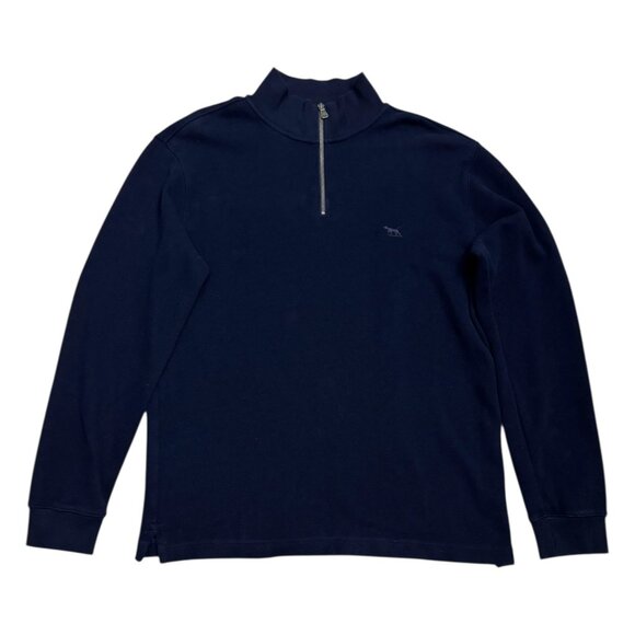 RODD & GUNN Luxury Designer Knit Quarter Zip Blue Business Casual Sweater Large - Picture 5 of 6